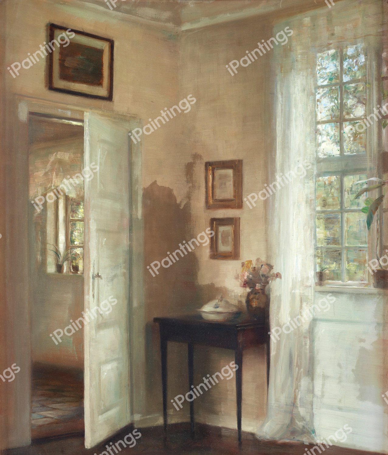 An Interior 1. The painting by Carl Vilhelm Holsoe