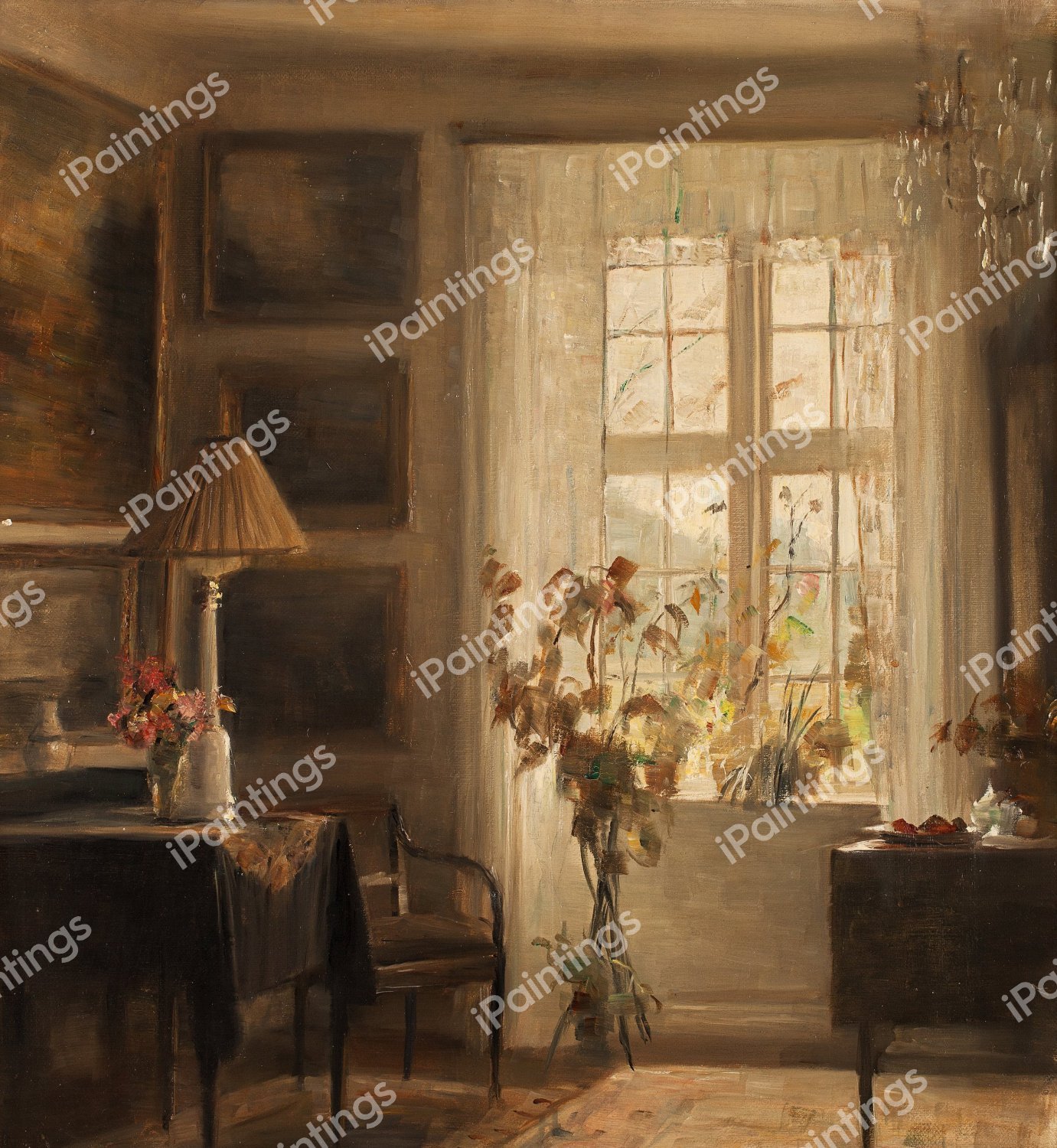 An Interior 2. The painting by Carl Vilhelm Holsoe