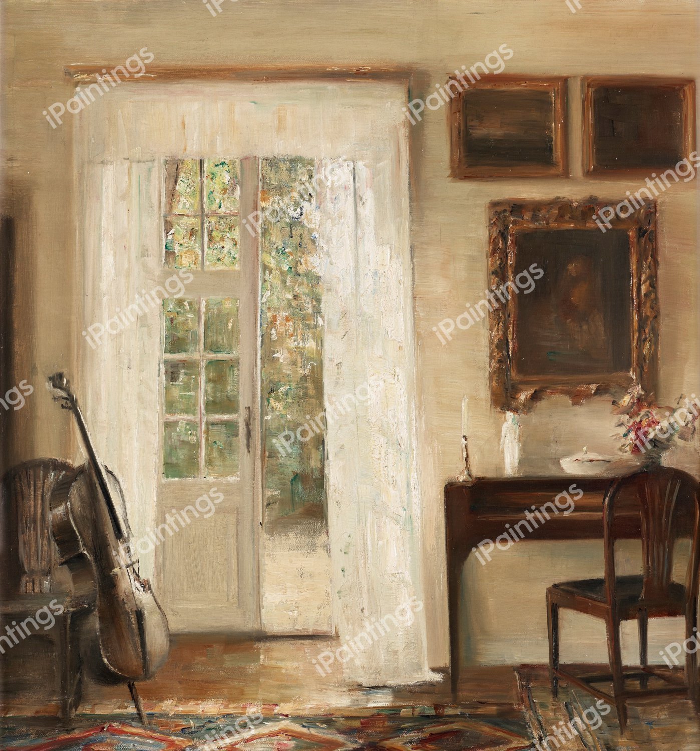 Interior with Cello. The painting by Carl Vilhelm Holsoe