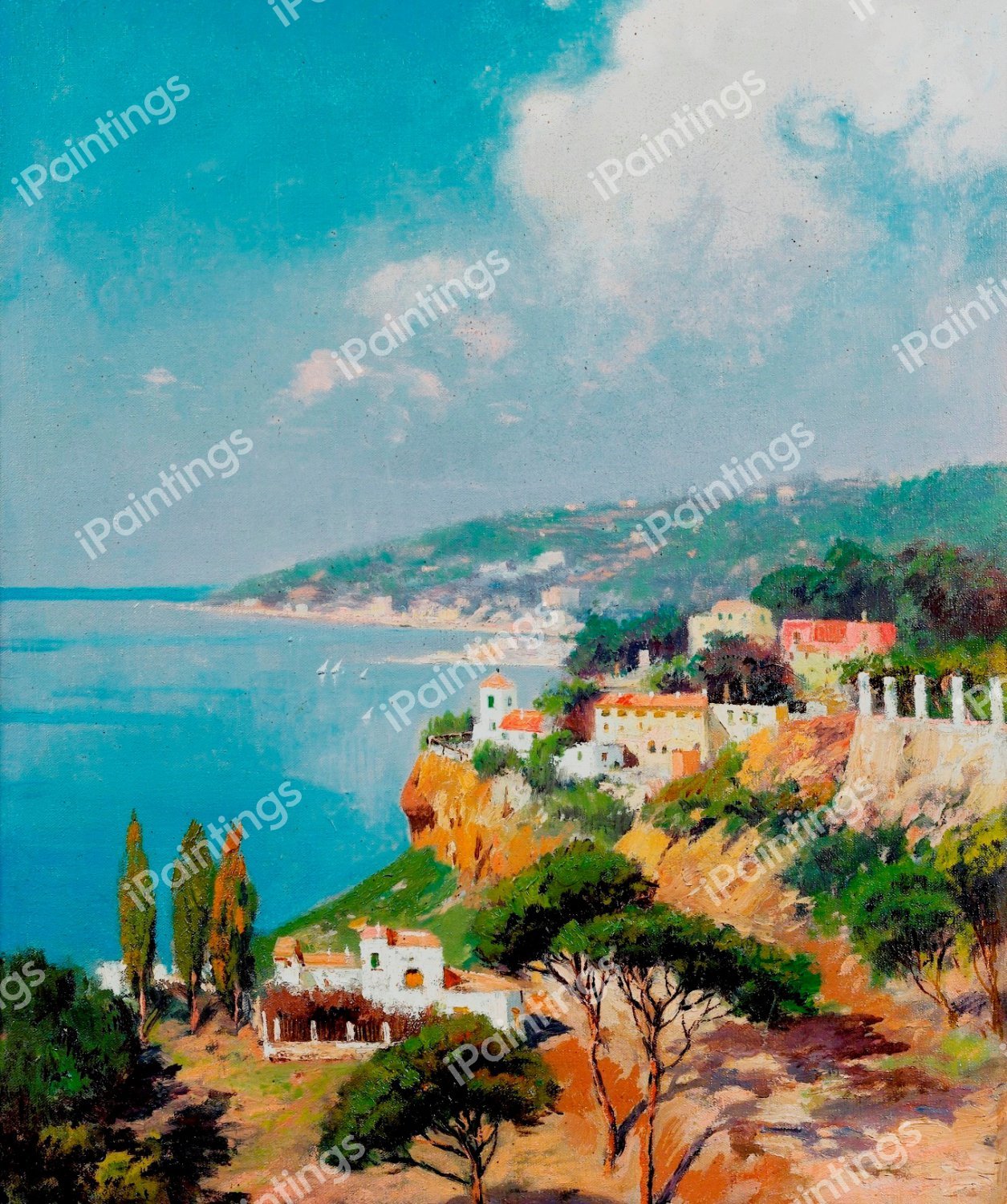 The Bay of Naples 1. The painting by Carlo Brancaccio