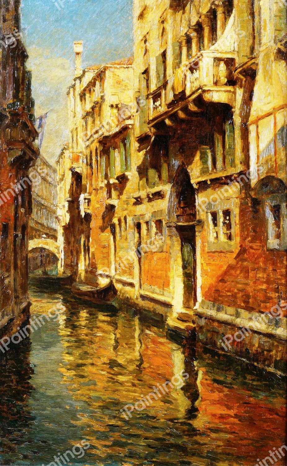 Venice Canal. The painting by Carlo Brancaccio