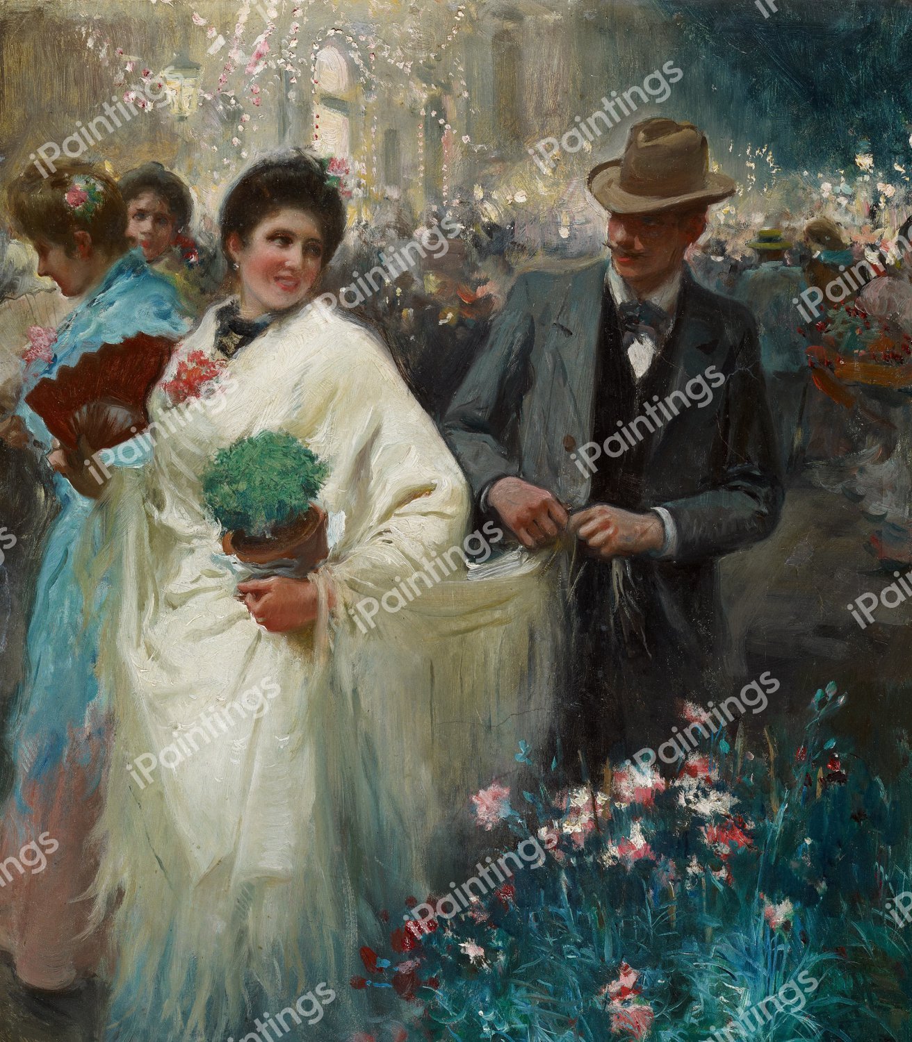 At the Verbena, 1905. The painting by Cecilio Pla
