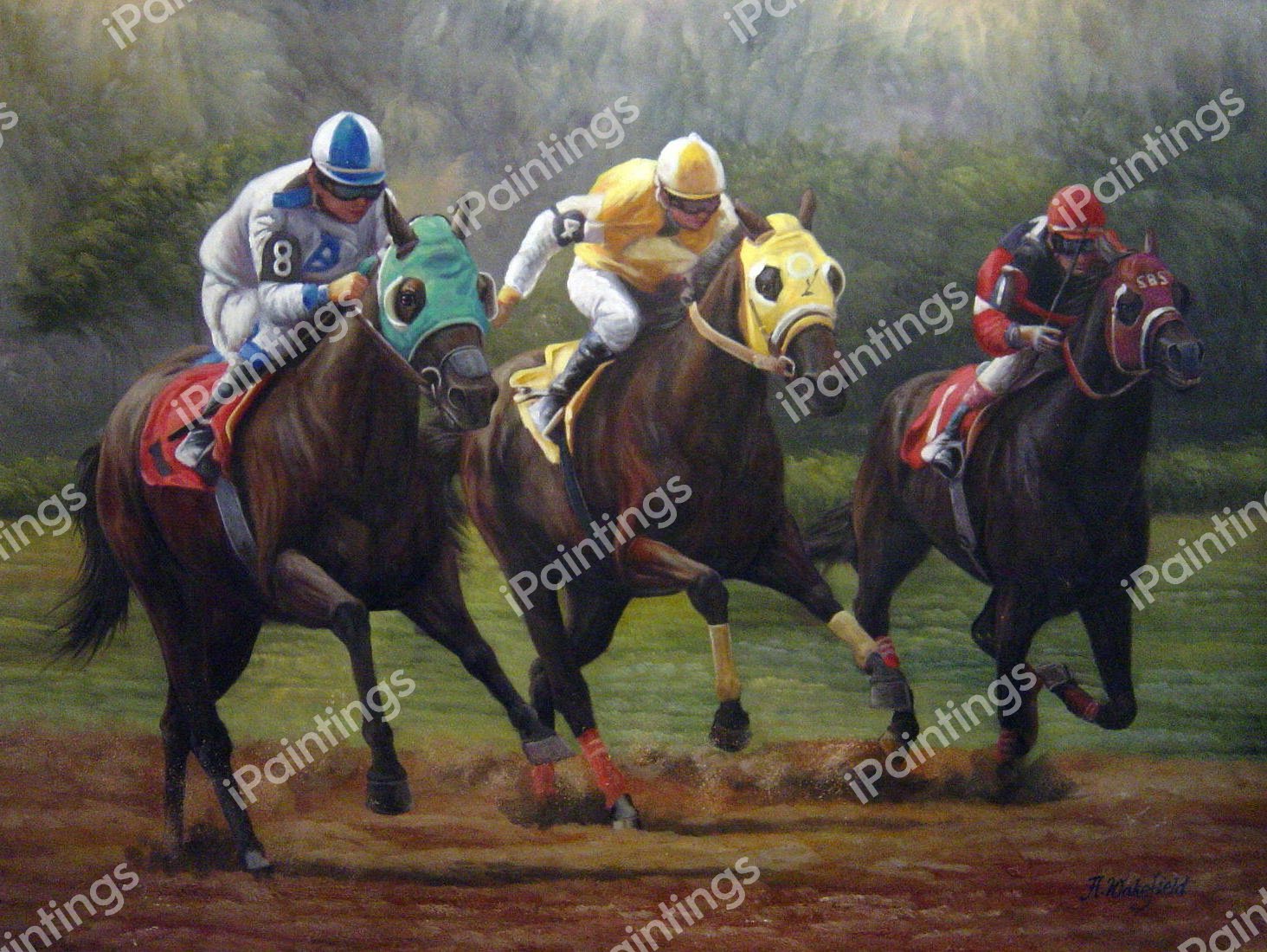 Challenging For The Lead. The painting by Our Originals