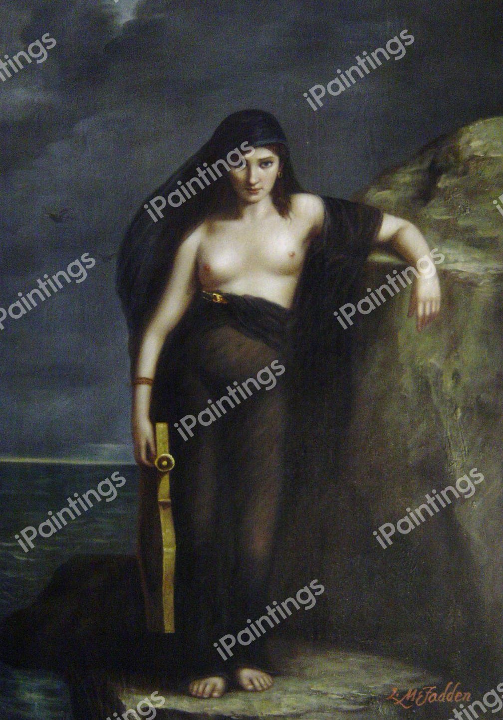 Sappho. The painting by Charles August Mengin