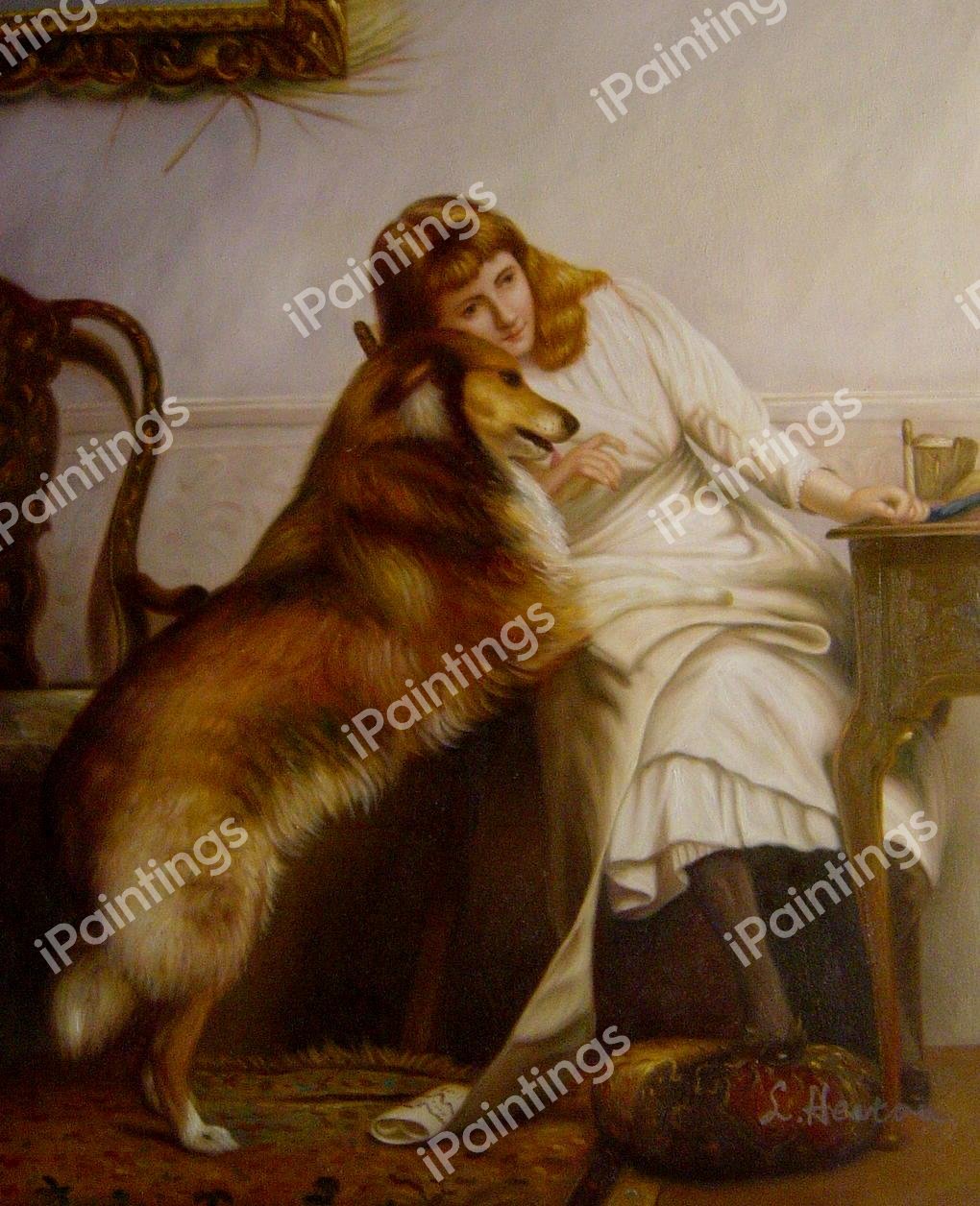 Sweethearts. The painting by Charles Burton Barber