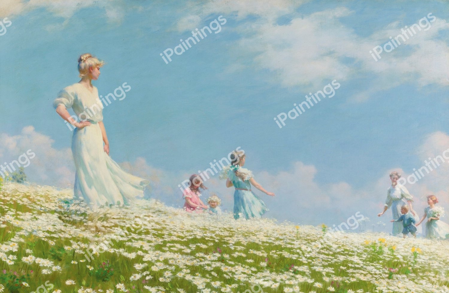 A Summer Day. The painting by Charles Courtney Curran