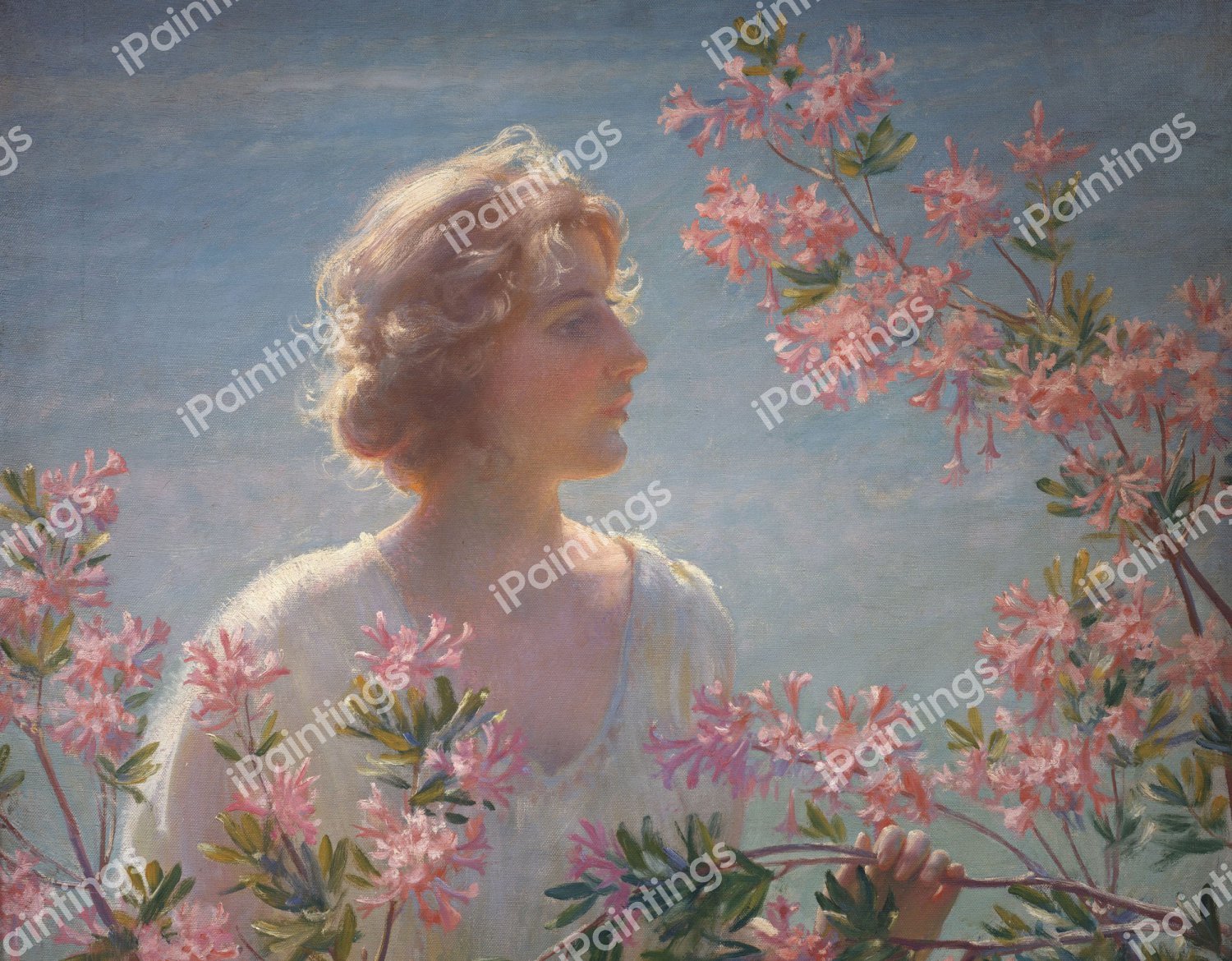 The Breath of the Wild Azalea. The painting by Charles Courtney Curran
