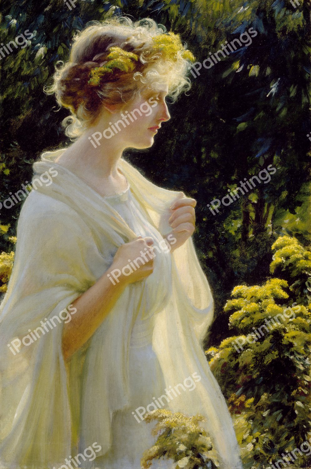 The Golden Profile. The painting by Charles Courtney Curran