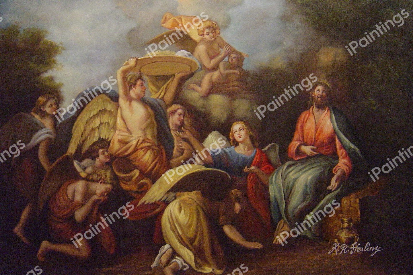 The Temptation Of Christ. The painting by Charles De La Fosse