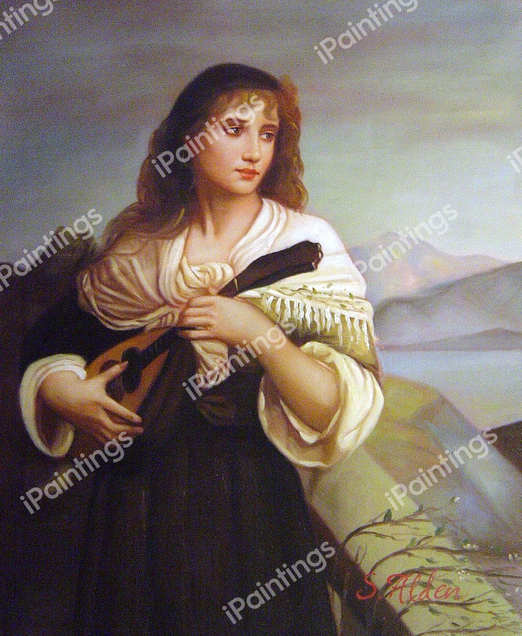 Frencesca And Her Lute. The painting by Charles Edward Halle