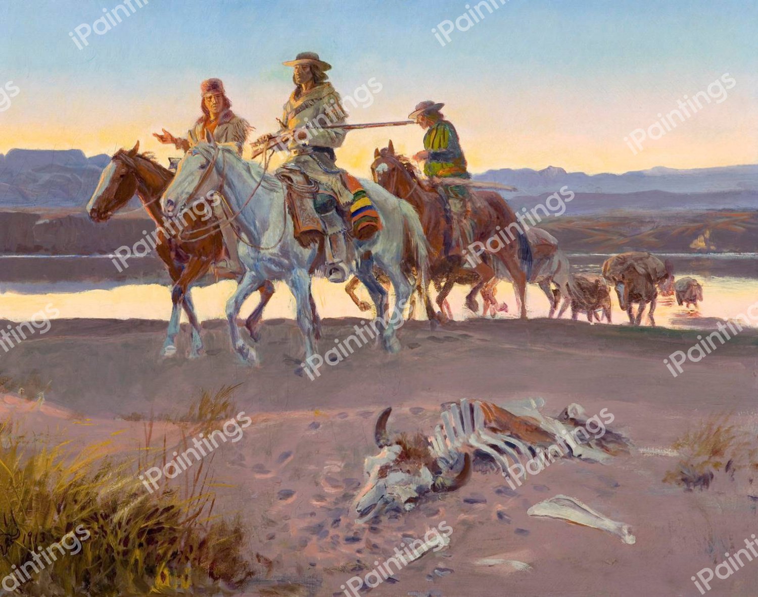 Carson's Men. The painting by Charles Marion Russell