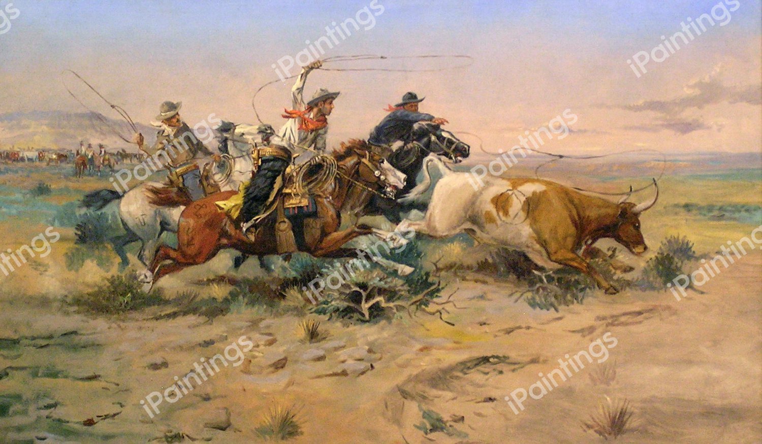 Herd Quitter. The painting by Charles Marion Russell