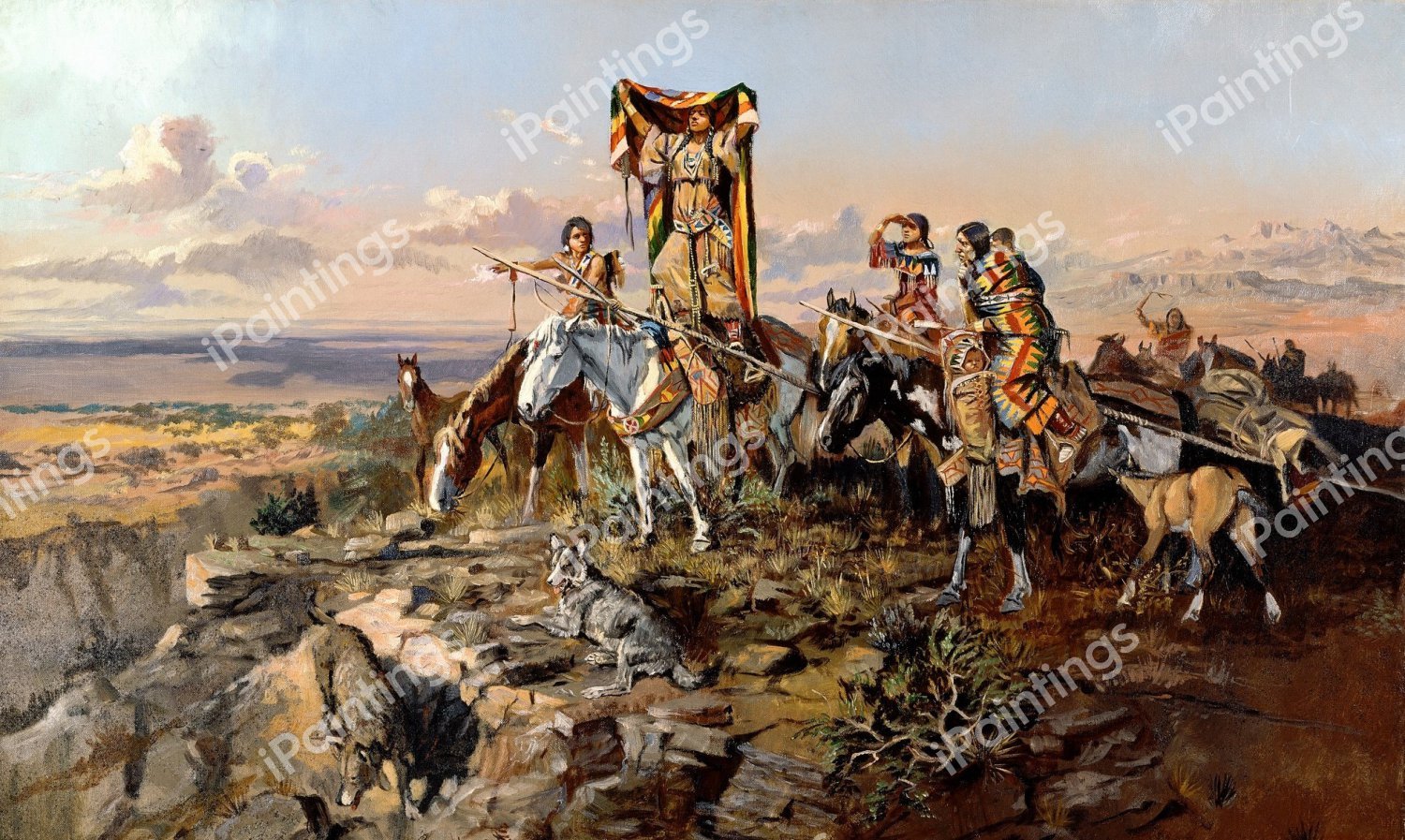 In the Wake of the Hunters. The painting by Charles Marion Russell