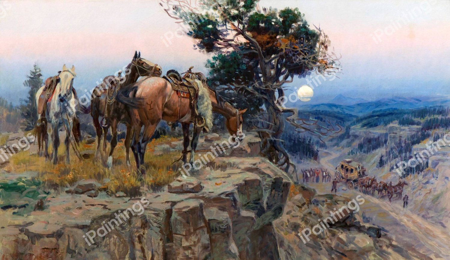 Innocent Allies (Unscheduled Stop). The painting by Charles Marion Russell