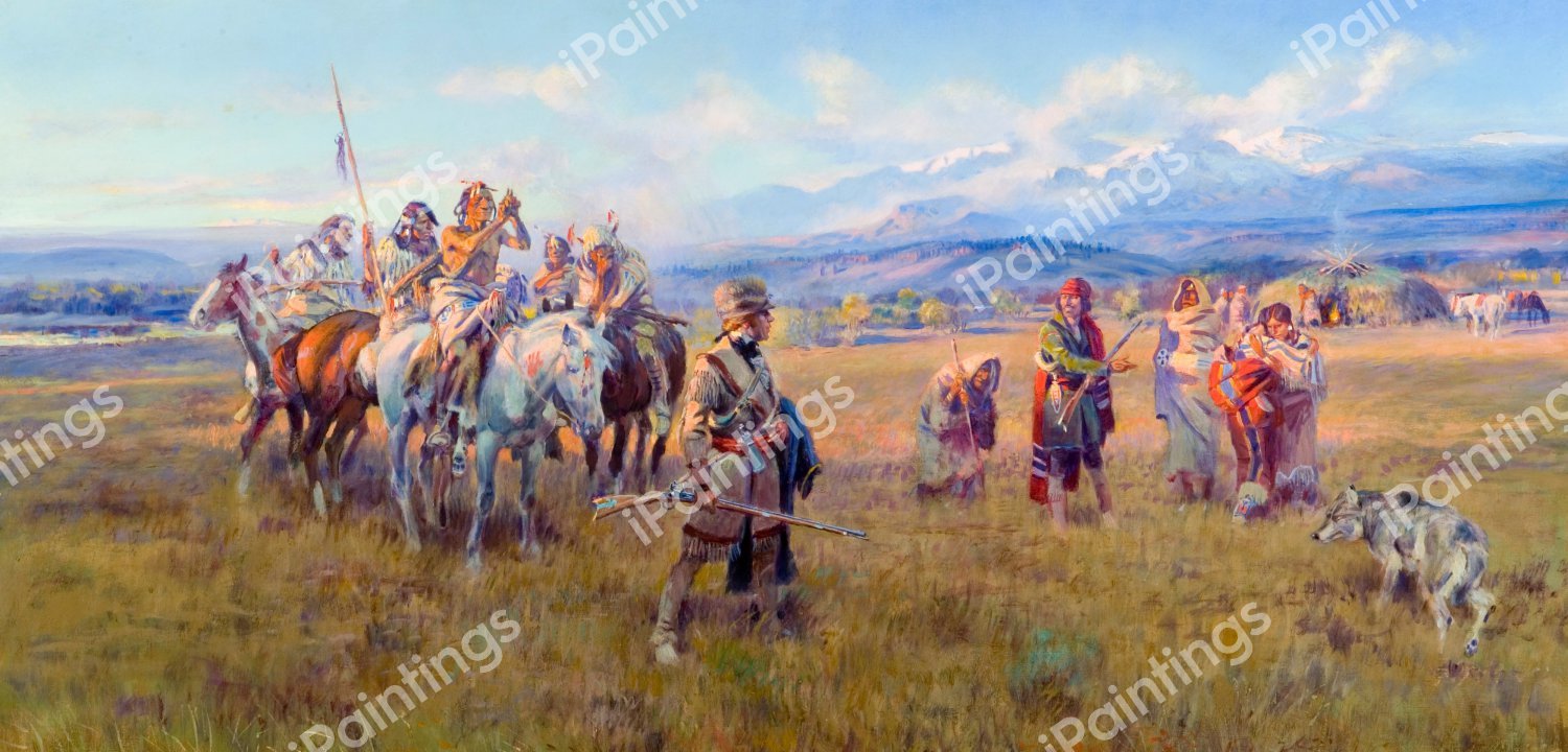 Lewis and Clark Expedition. The painting by Charles Marion Russell