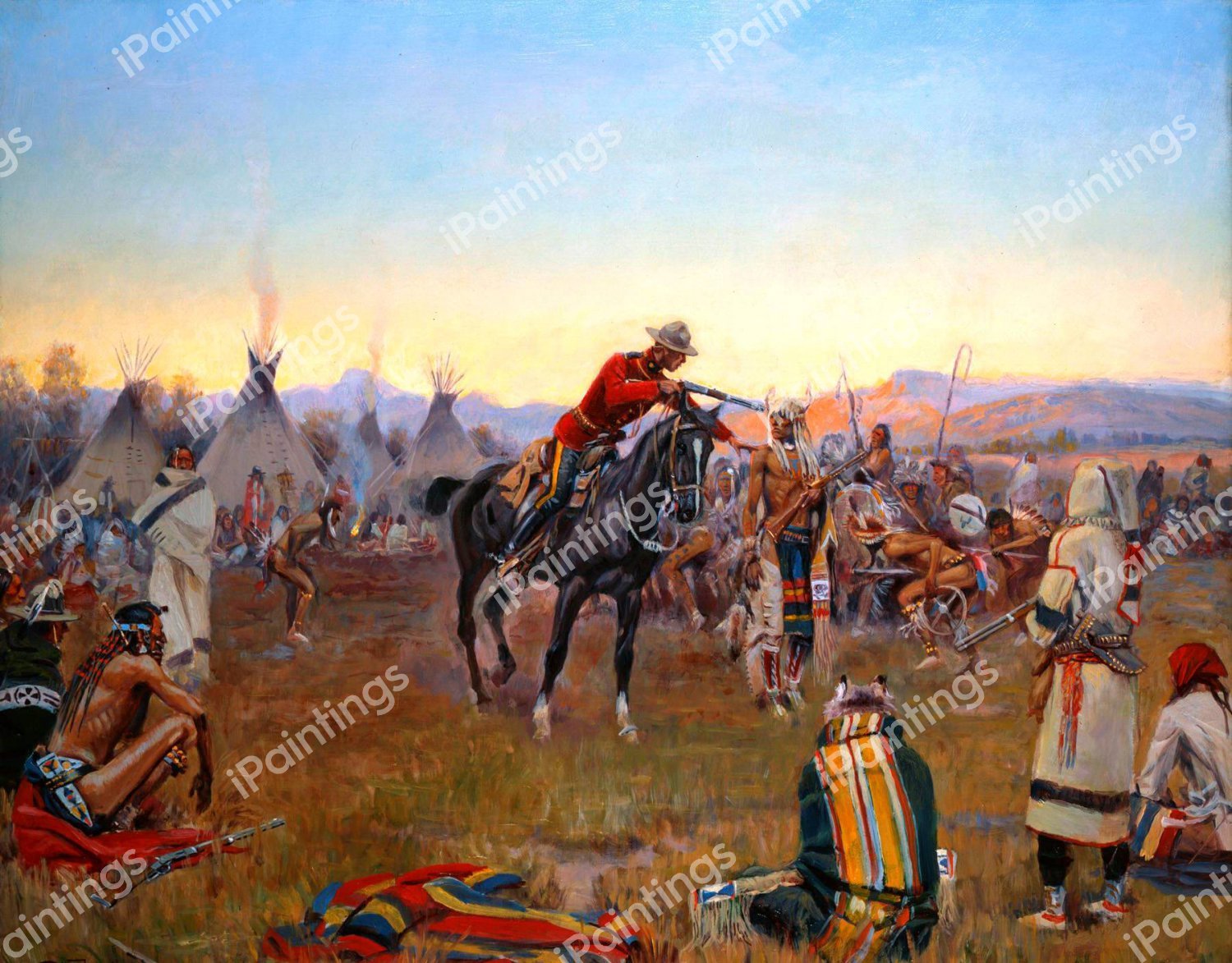 Single-Handed. The painting by Charles Marion Russell