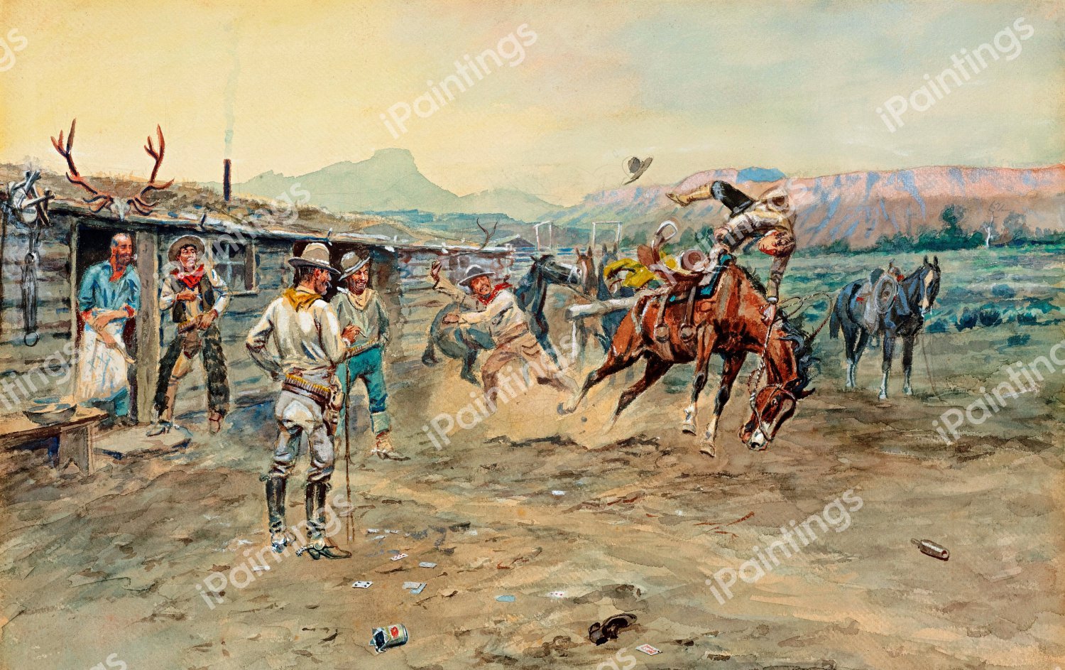 The Tenderfoot. The painting by Charles Marion Russell