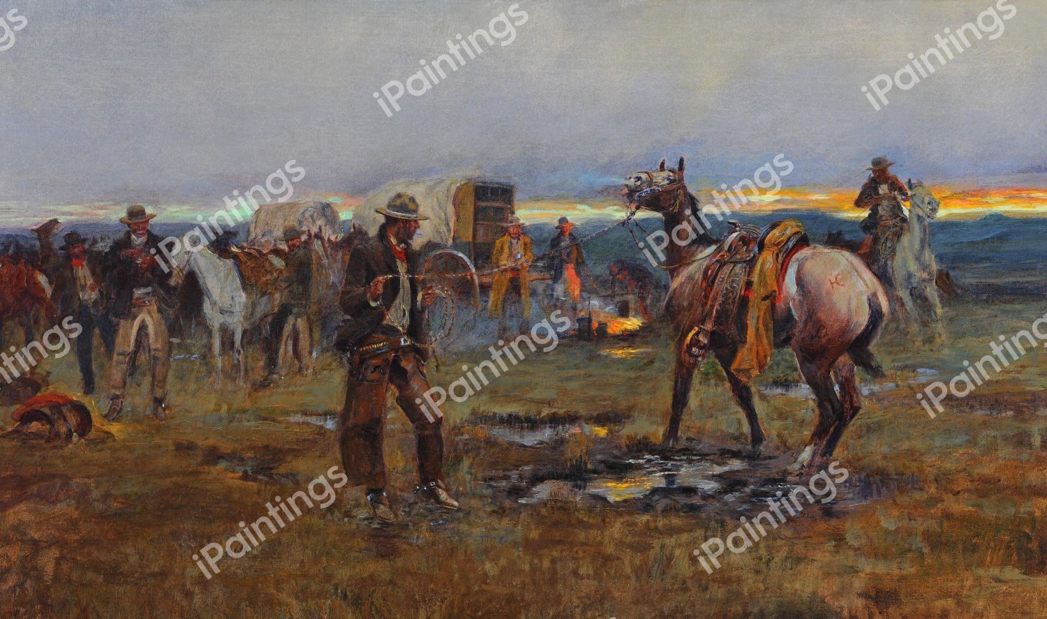 When Horses Talk There's Slim Chance for Truce . The painting by Charles Marion Russell