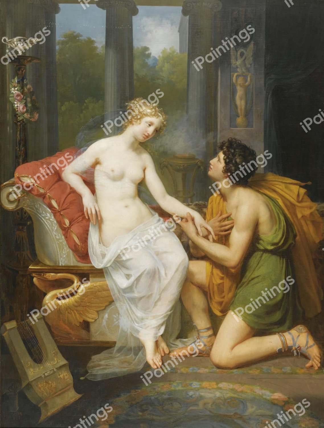 Helen and Paris. The painting by Charles Meynier