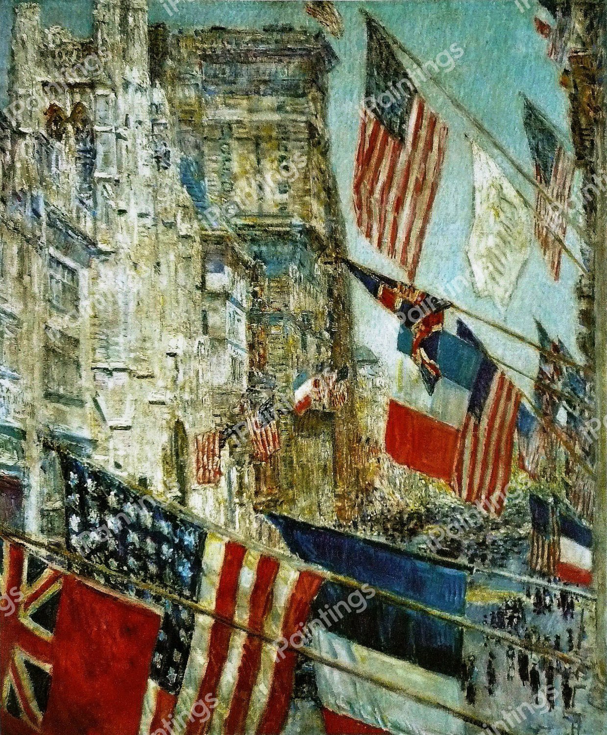 Display of Flags on Allies Day, May, 1917. The painting by Childe Hassam