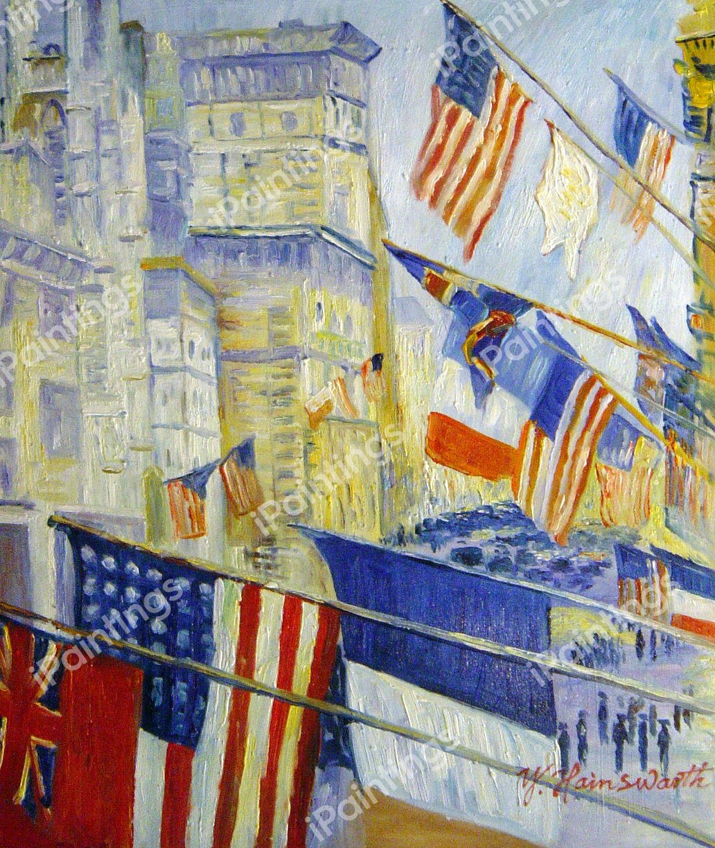 Allies Day, May, 1917. The painting by Childe Hassam
