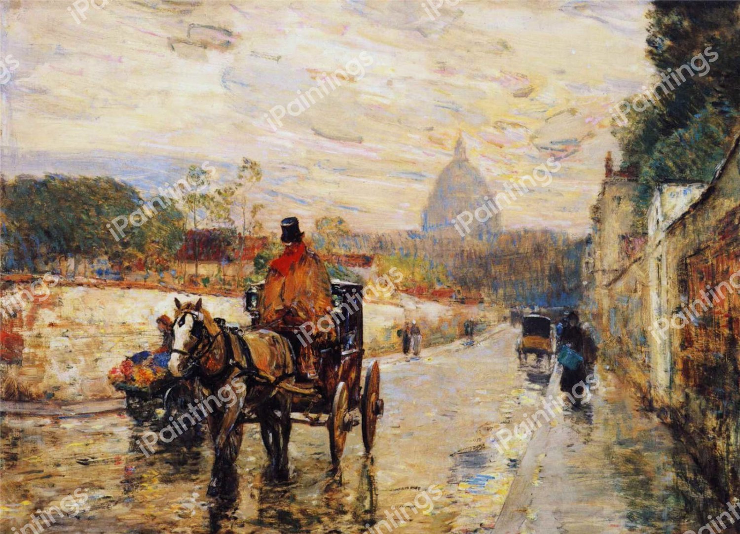 At La Val-de-Grace, Spring Morning. The painting by Childe Hassam