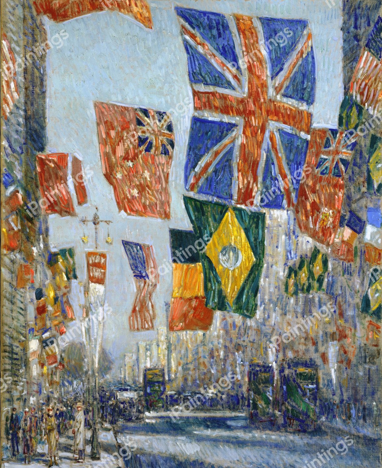Avenue of the Allies, Great Britain, 1918. The painting by Childe Hassam