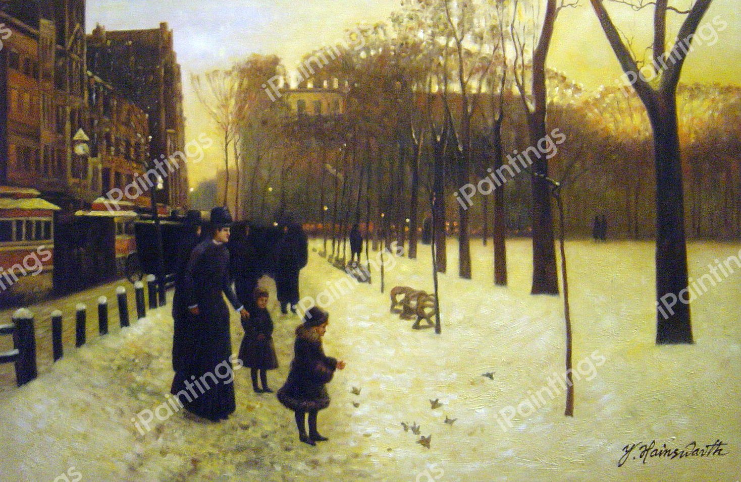 Boston Common At Twilight. The painting by Childe Hassam