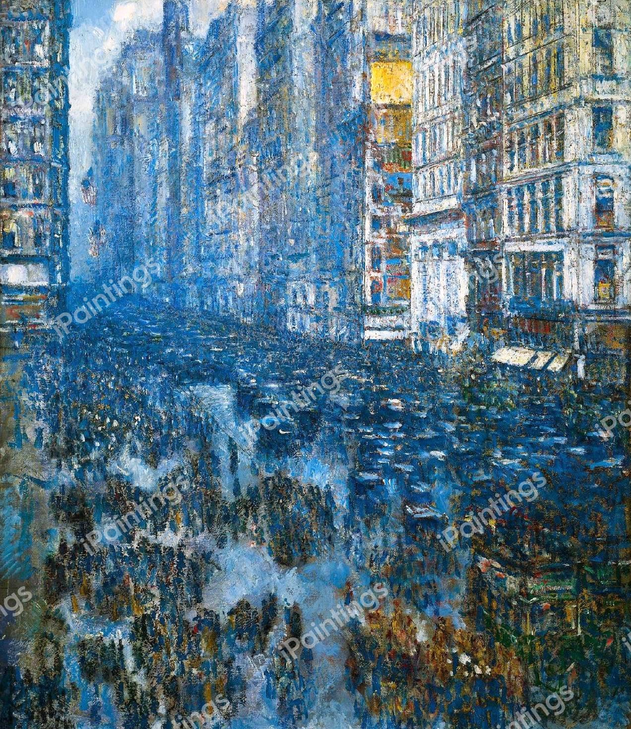 Fifth Avenue, 1919. The painting by Childe Hassam
