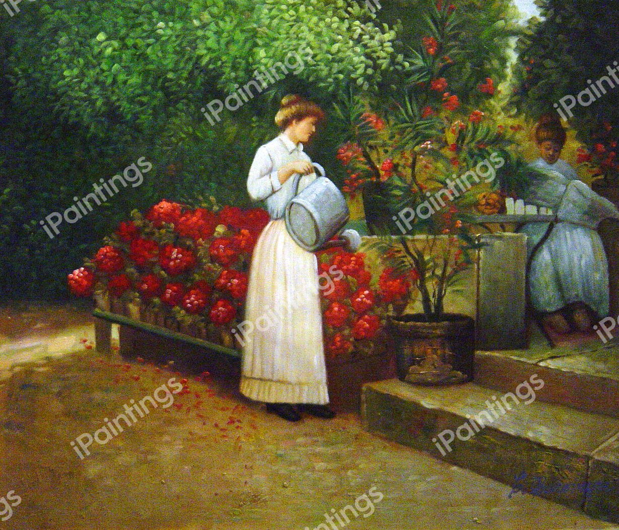 Just After Breakfast. The painting by Childe Hassam