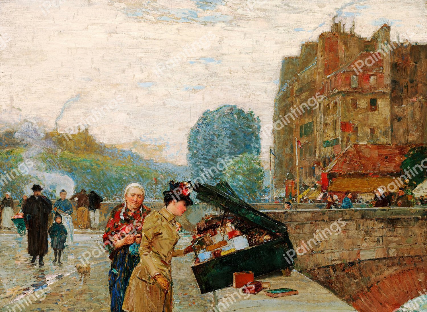 Quai St. Michel. The painting by Childe Hassam