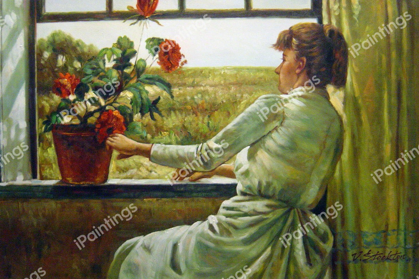 Summer Evening. The painting by Childe Hassam