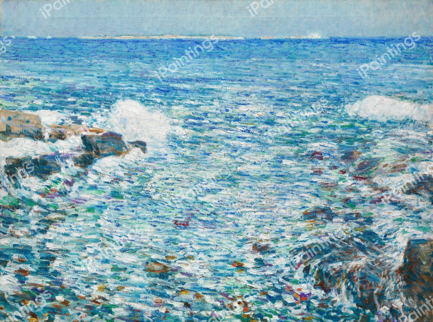 Surf, Isles of Shoals. The painting by Childe Hassam