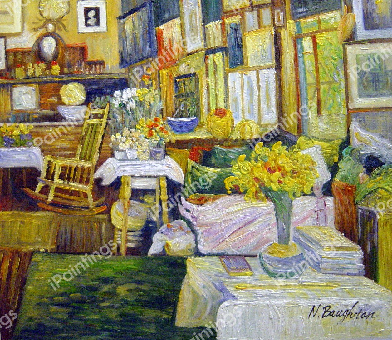 The Room Of Flowers. The painting by Childe Hassam