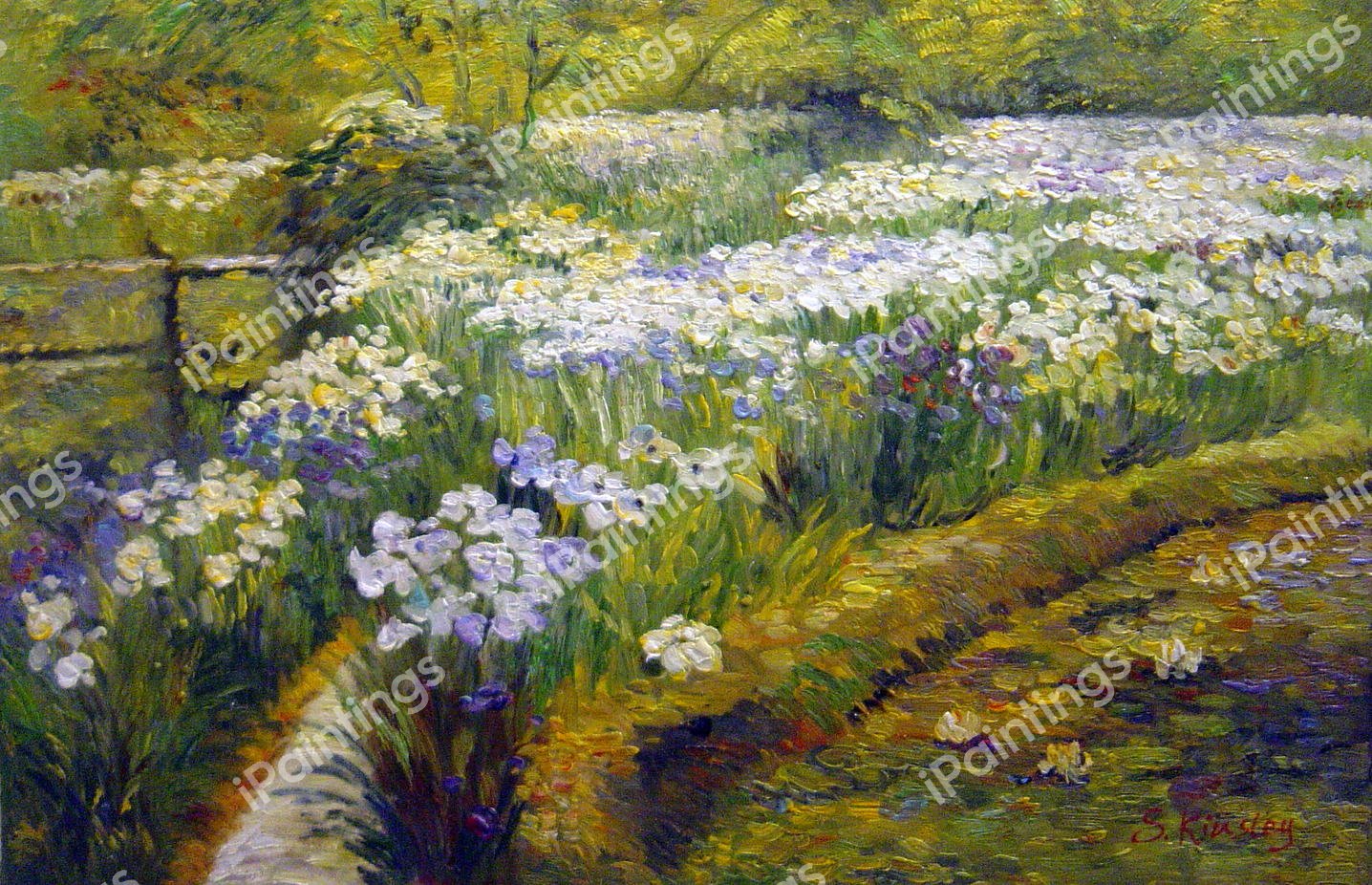 The Water Garden. The painting by Childe Hassam