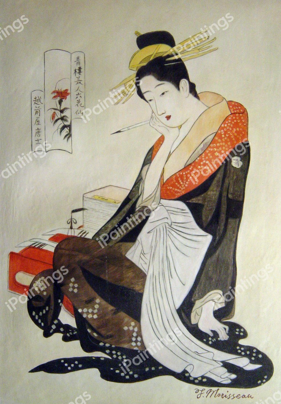 Echizenya Morokoshi, Six Beauties From The Pleasure Quarter. The painting by Chobunsai Eishi