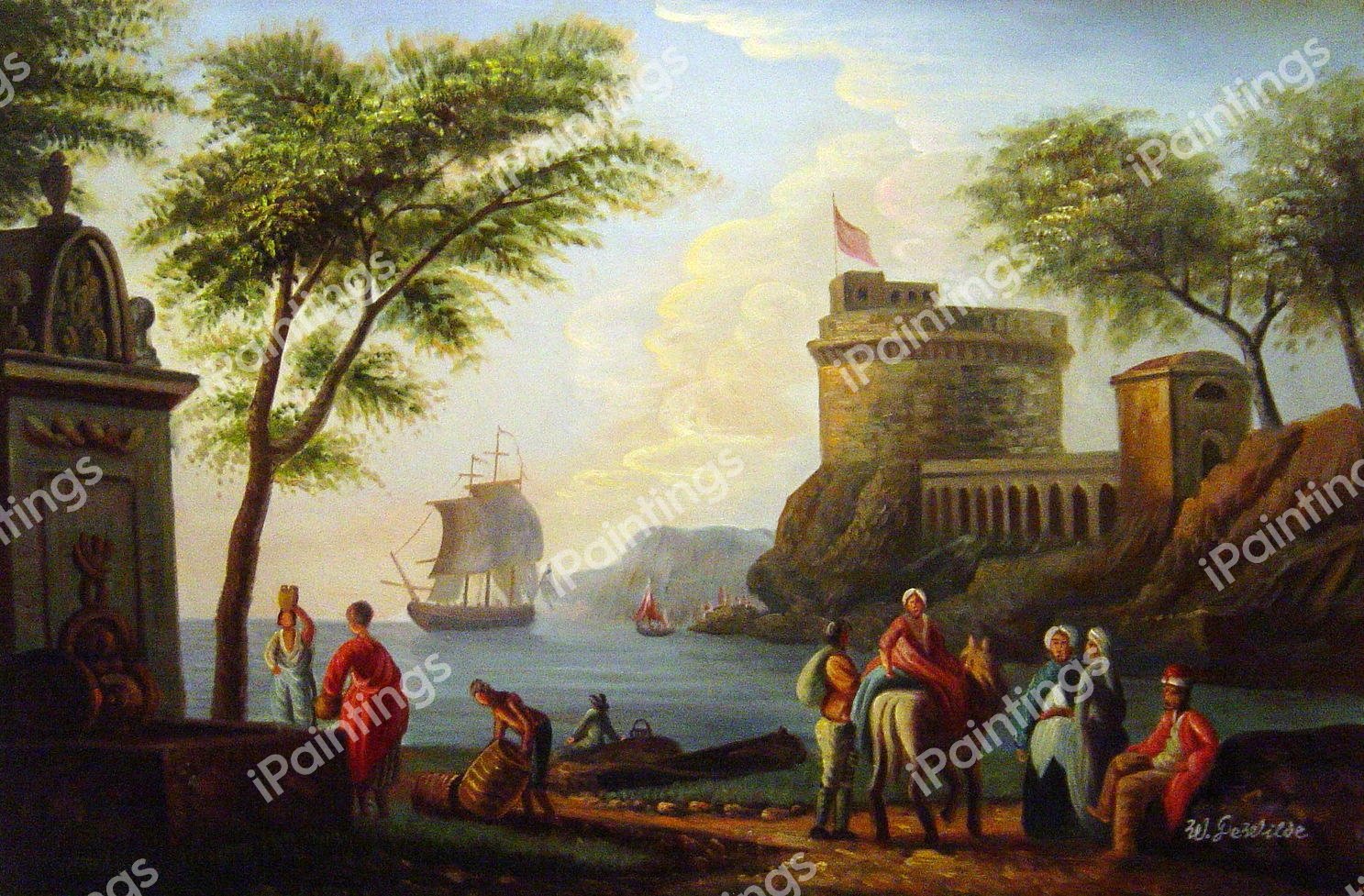 Seaport. The painting by Claude-Joseph Vernet