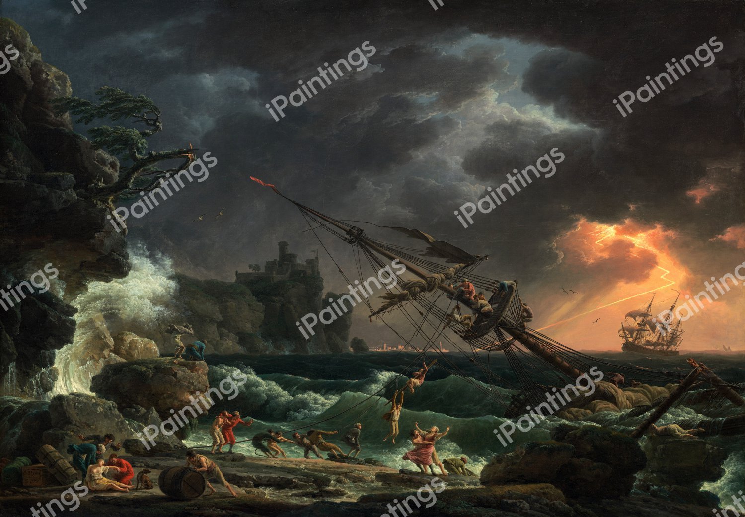 The Shipwreck. The painting by Claude-Joseph Vernet