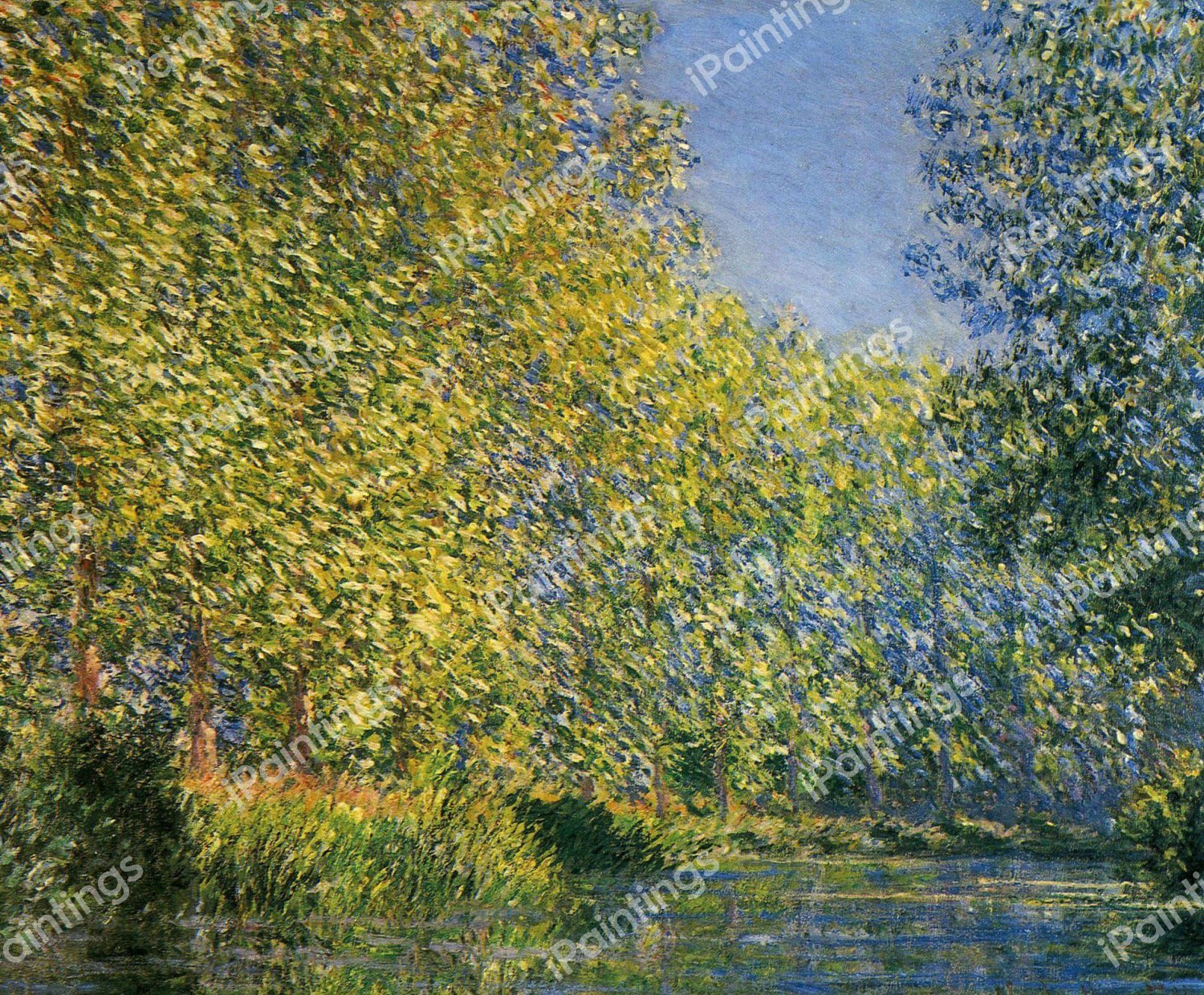 The Bend in the River Epte. The painting by Claude Monet