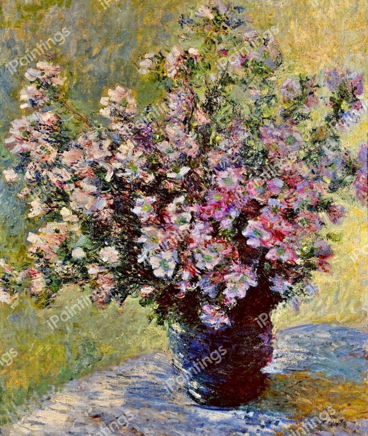 A Bouquet of Mallows. The painting by Claude Monet
