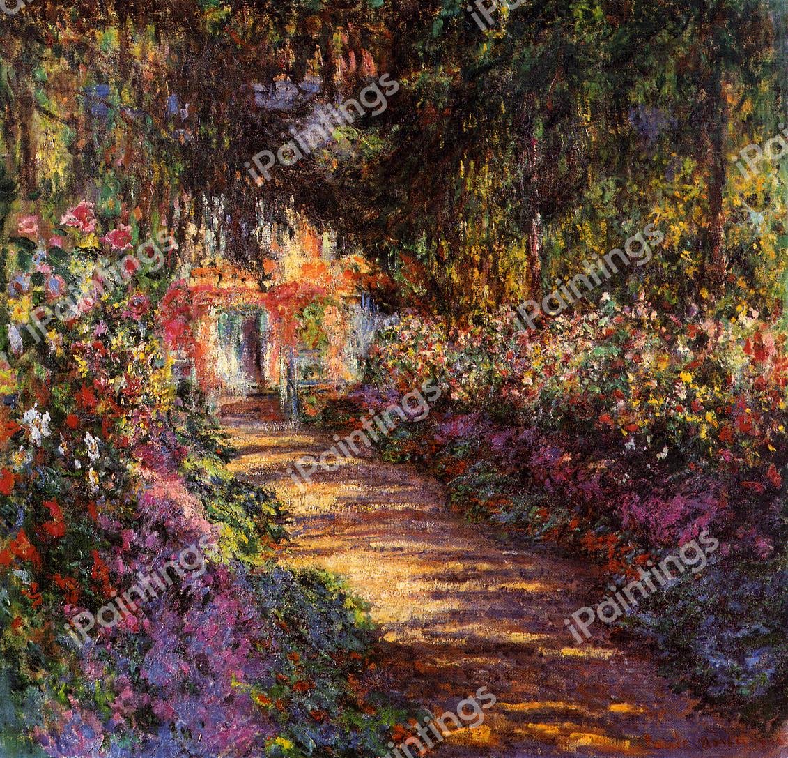 A Flowered Garden. The painting by Claude Monet