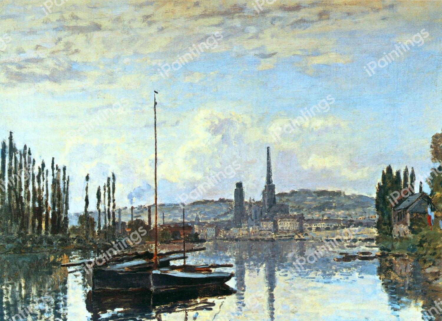 A View of Rouen. The painting by Claude Monet