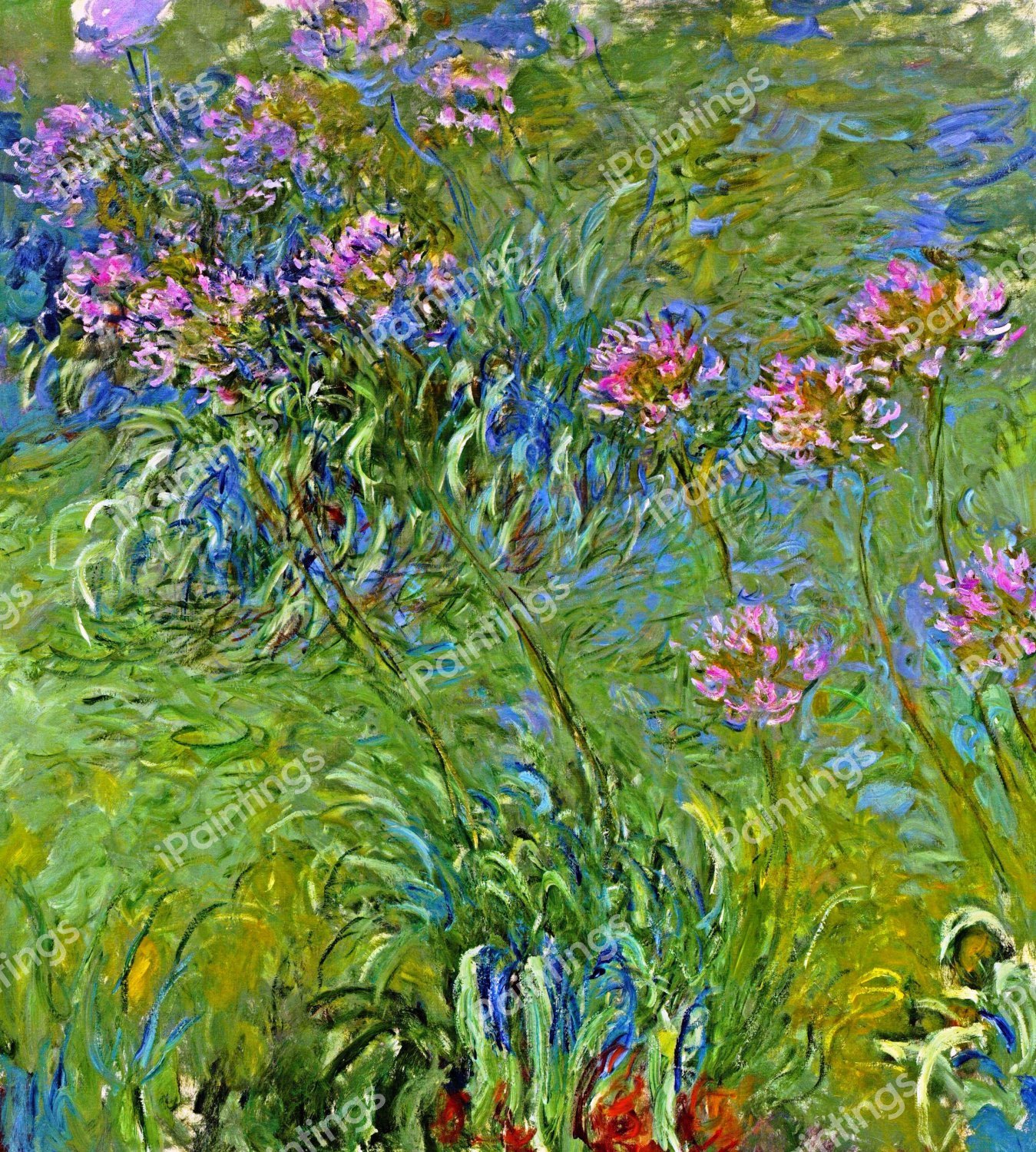Agapanthus Flowers Painting by Claude Monet Reproduction | iPaintings.com