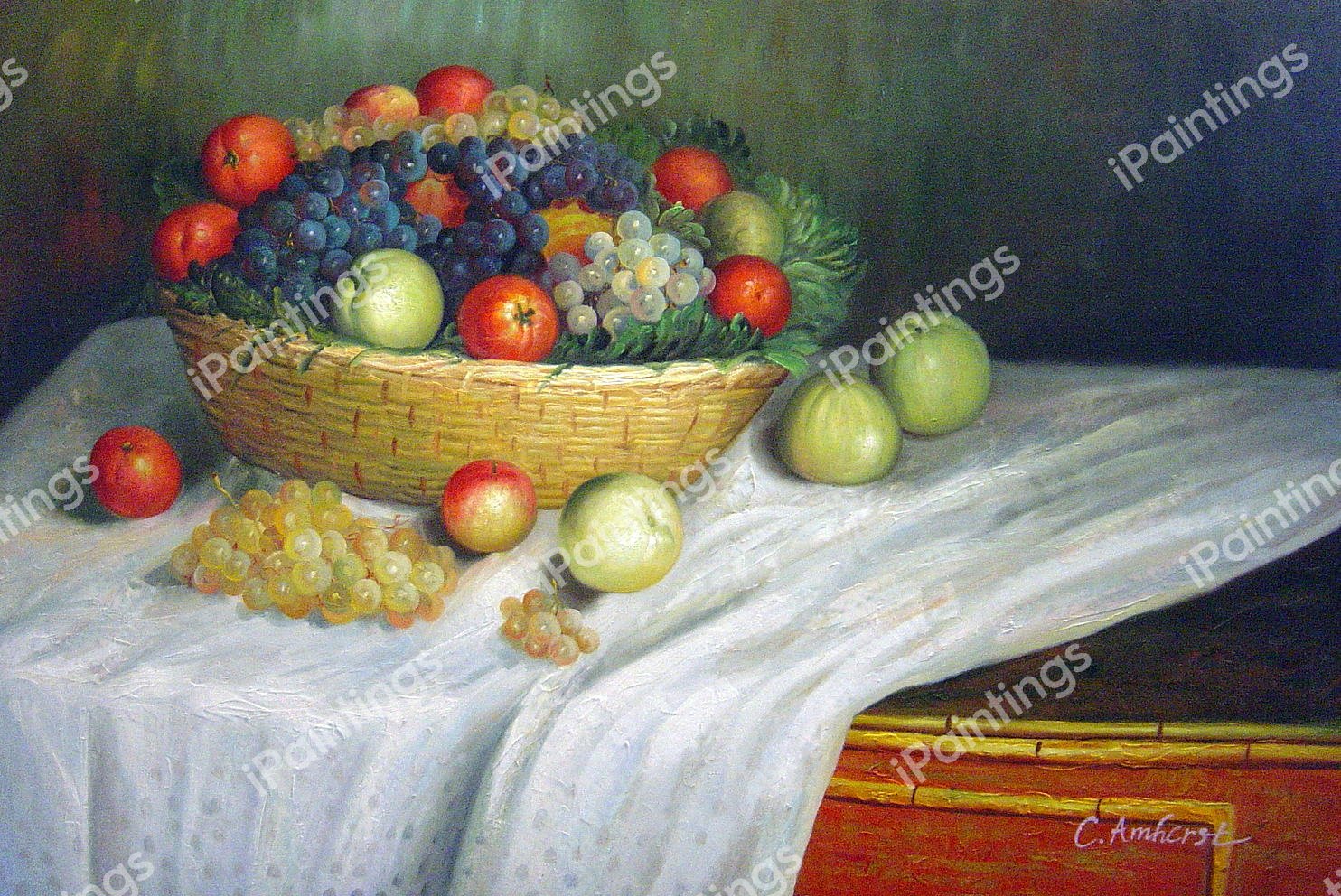 Apples and Grapes. The painting by Claude Monet
