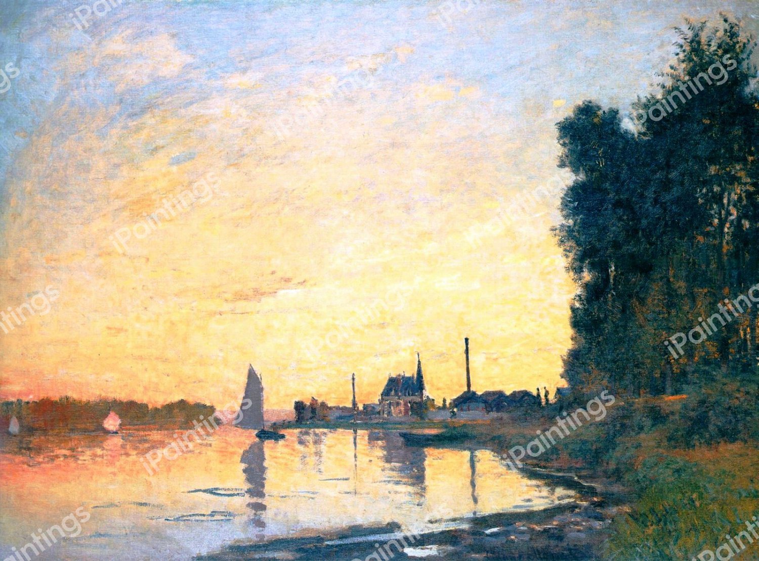 Argenteuil, Late Afternoon. The painting by Claude Monet