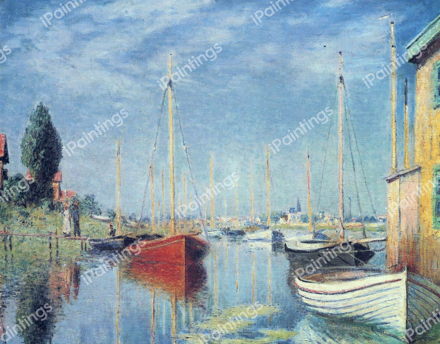 Argenteuil, Yachts 2. The painting by Claude Monet