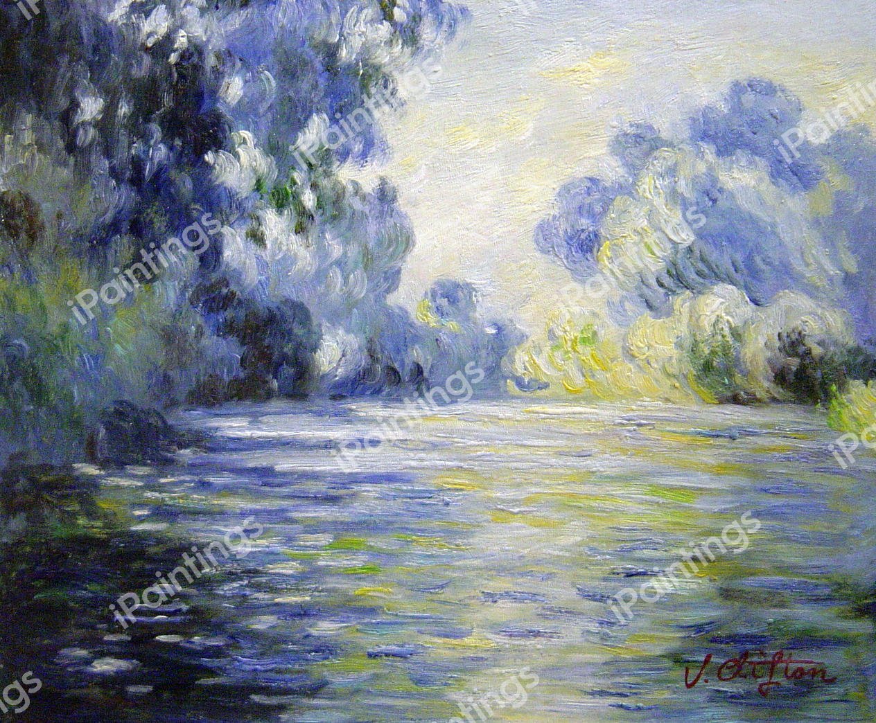 Arm Of The Seine At Giverny. The painting by Claude Monet