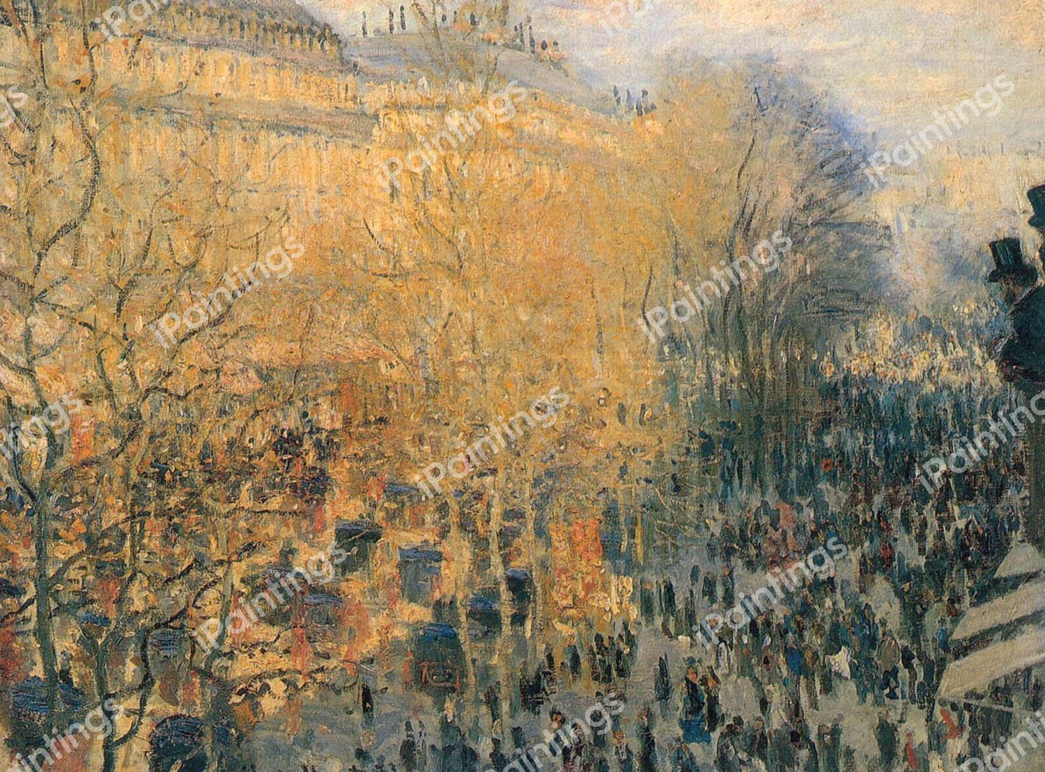 At the Boulevard Des Capucines. The painting by Claude Monet