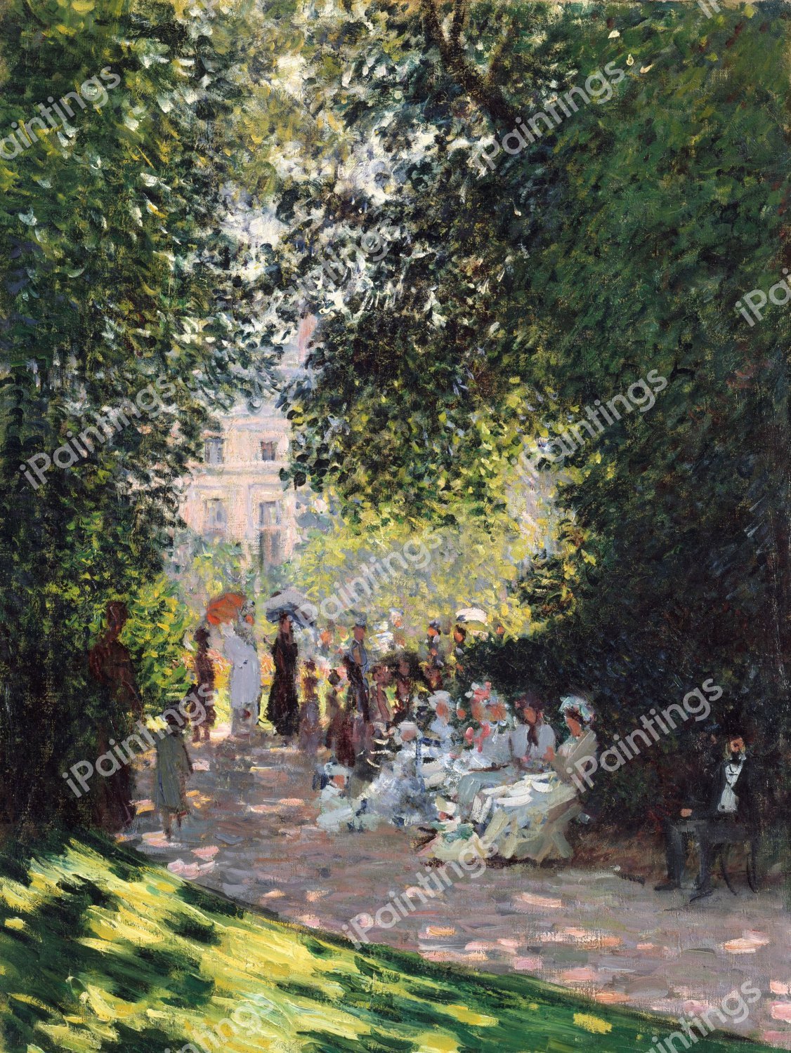 At the Parc Monceau. The painting by Claude Monet