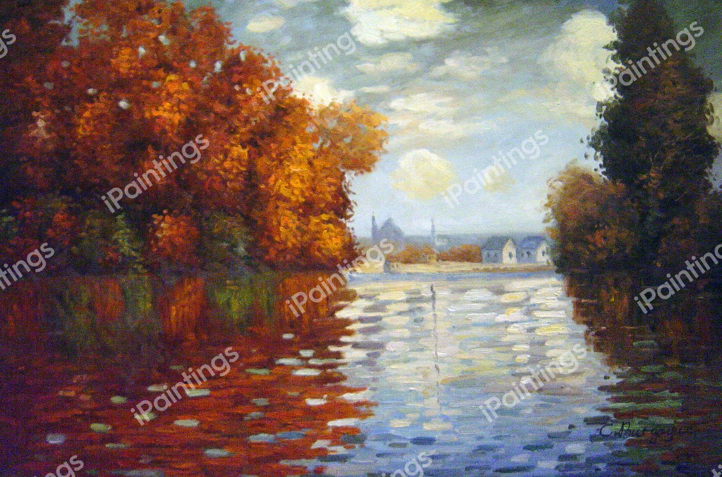 Autumn At Argenteuil. The painting by Claude Monet
